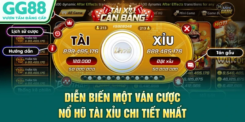 Diễn biến một ván cược nổ hũ Tài Xỉu chi tiết nhất